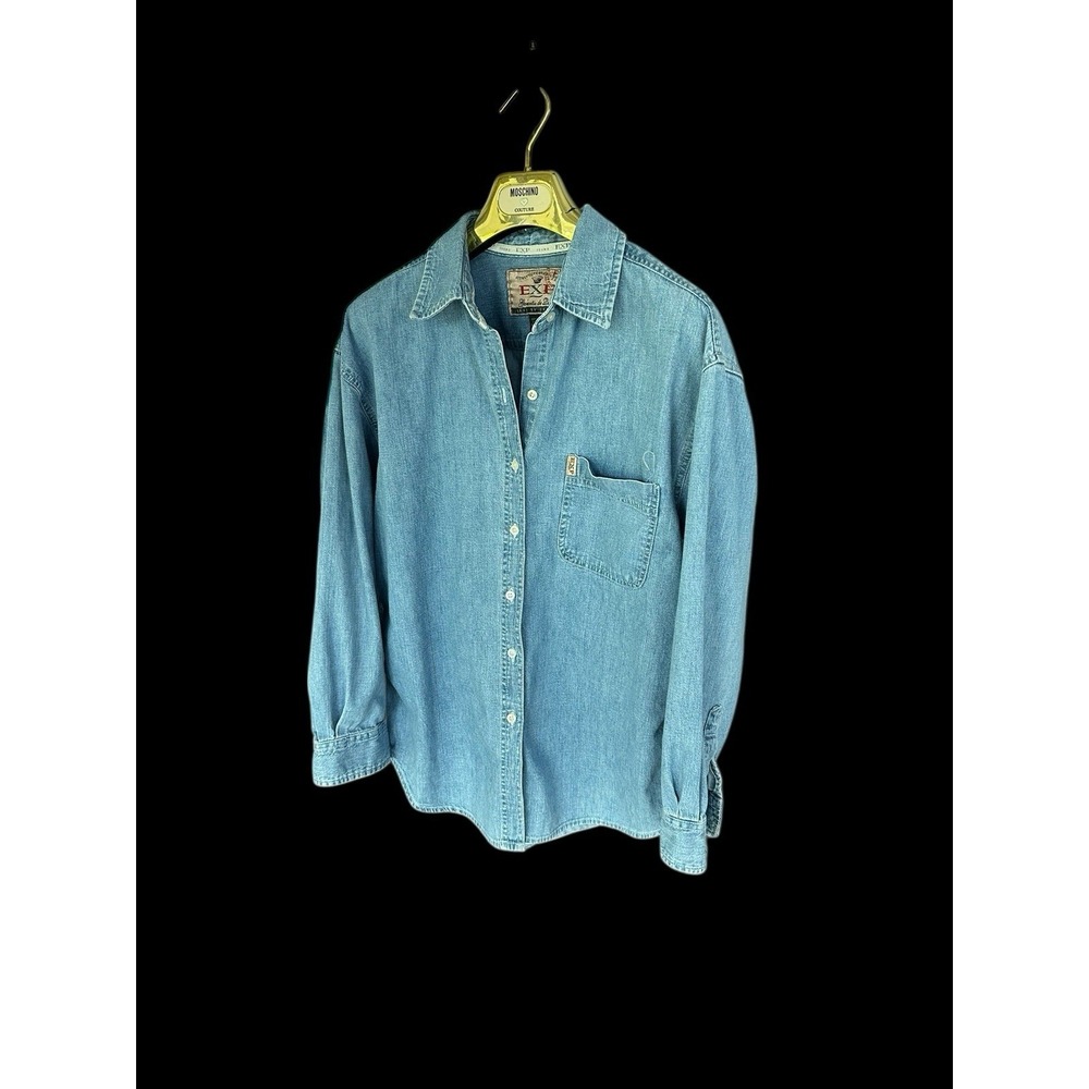Vintage 90's Express Jeans Denim Womens Large Button Up Shirt Oversized Y2K